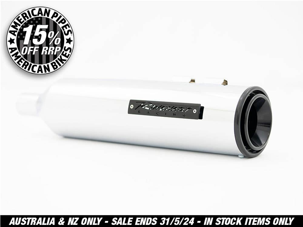 RINEHART RACING EXHAUSTS MUFFLERS FLH17UP 4.5 CHR W/BLK