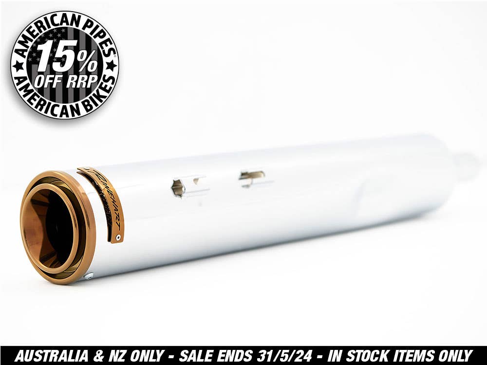 RINEHART RACING EXHAUSTS MUFFLERS FLH17UP 4.5 CHR W/BOURB