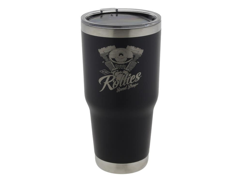 ROLLIES SPEED SHOP BIG BORE TUMBLER BLK 30OZ