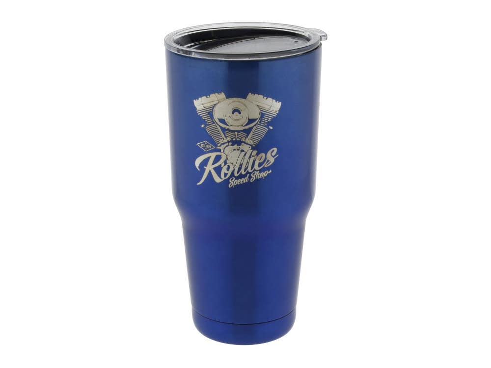 ROLLIES SPEED SHOP BIG BORE TUMBLER BLUE 30OZ