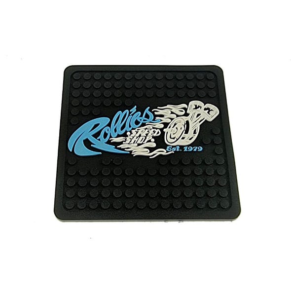 ROLLIES SPEED SHOP SQUARE COASTER; RSS 80S LOGO