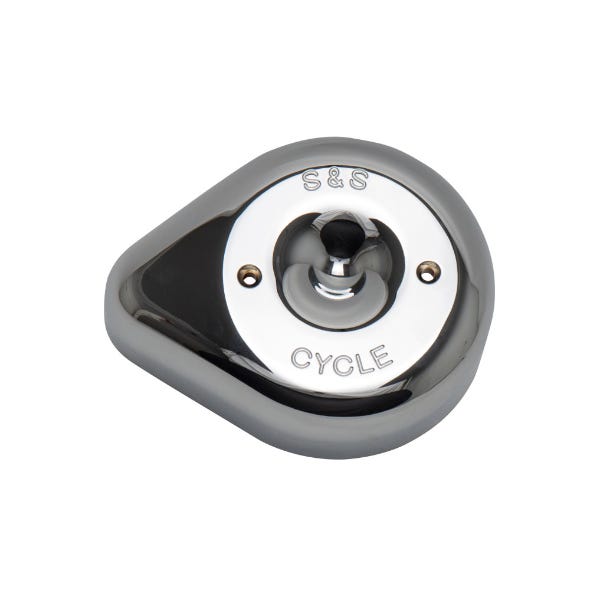 S&S CYCLE PERFORMANCE TEARDROP AIR CLEANER COVER - CHROME. FITS S&S STEALTH AIR CLEANERS.