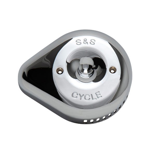 S&S CYCLE PERFORMANCE SLASHER TEARDROP AIR CLEANER COVER - CHROME. FITS S&S STEALTH AIR CLEANERS.