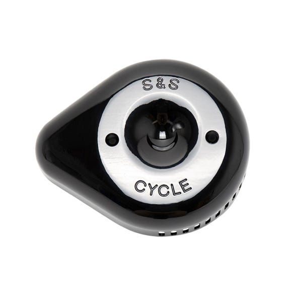 S&S CYCLE PERFORMANCE SLASHER TEARDROP AIR CLEANER COVER - BLACK. FITS S&S STEALTH AIR CLEANERS.