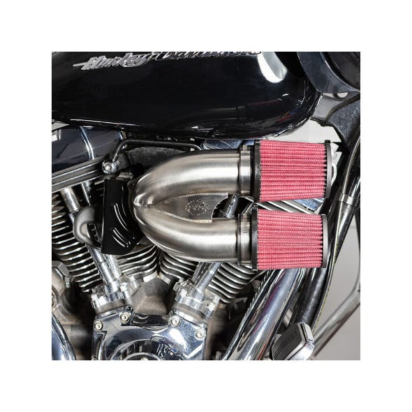 S&S CYCLE PERFORMANCE TUNED INDUCTION AIR CLEANER KIT - STAINLESS STEEL. FITS TWIN CAM 2008-2017 WITH THROTTLE-BY-WIRE.