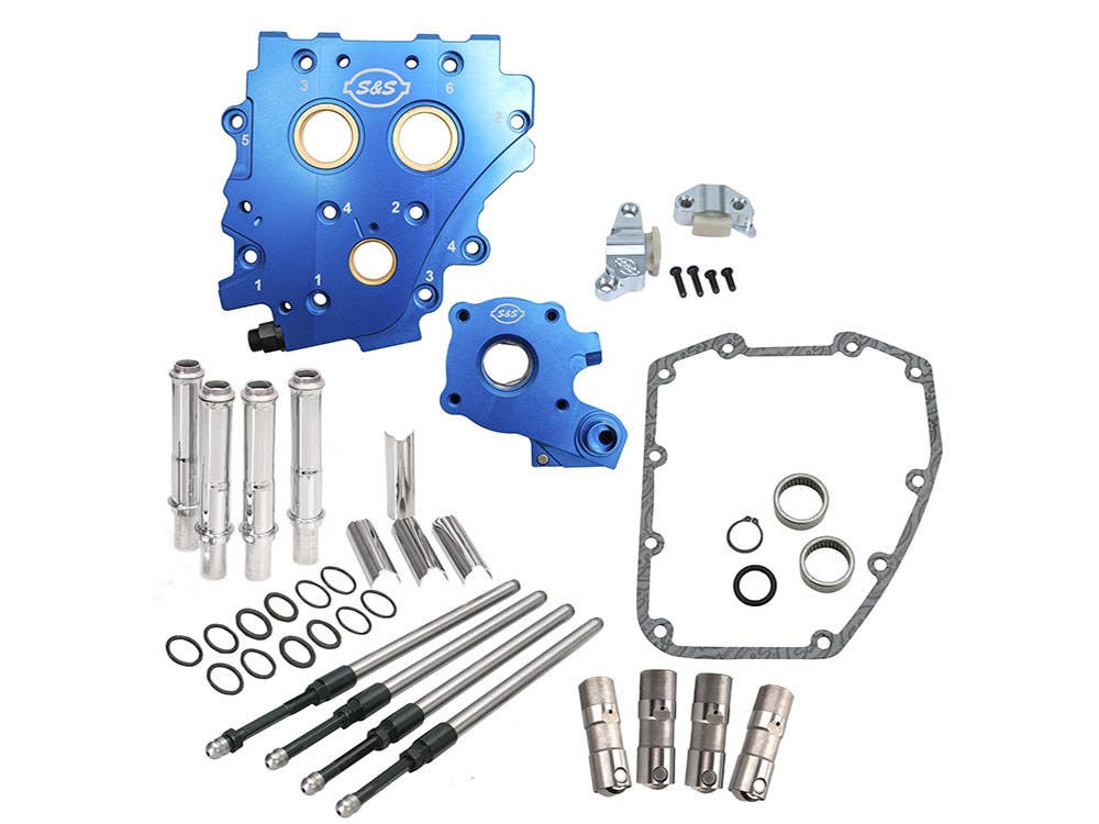 S&S CYCLE PERFORMANCE CAM CHEST KIT WITH CHROME PUSHROD KIT NO CAM - SUITS CHAIN DRIVE CAMSHAFT. FITS TWIN CAM 2007-2017