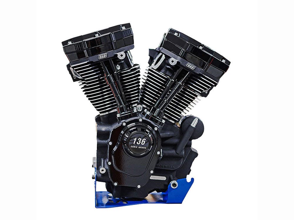 S&S CYCLE PERFORMANCE 136CI MILWAUKEE EIGHT ENGINE - BLACK EDITION. FITS TOURING 2017-2023