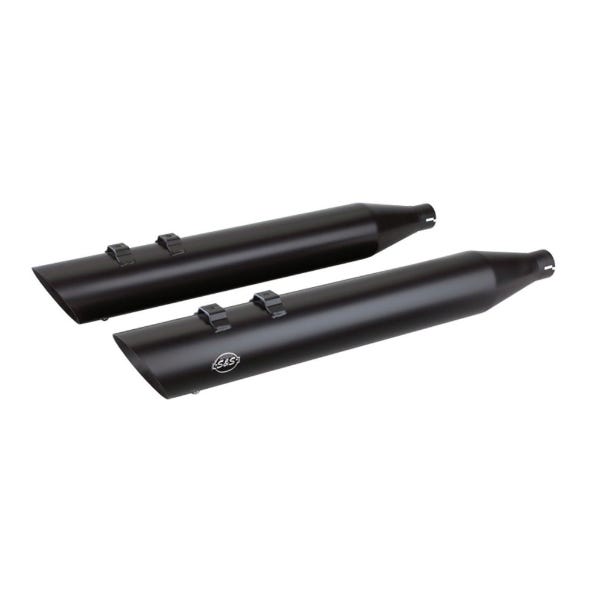 S&S CYCLE PERFORMANCE 4IN. GRAND NATIONAL SLASH CUT SLIP-ON MUFFLERS - BLACK. FITS TOURING 2017UP.
