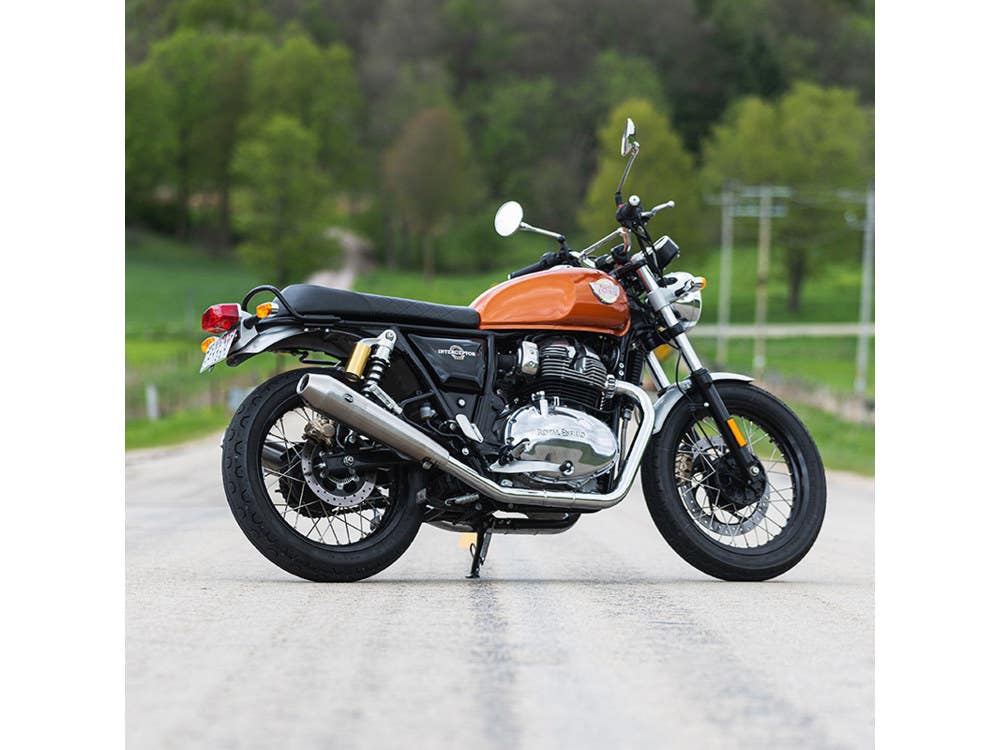 S&S CYCLE PERFORMANCE TAPERED CONE SLIP-ON MUFFLERS - STAINLESS STEEL. FITS ROYAL ENFIELD 650 TWINS 2019UP