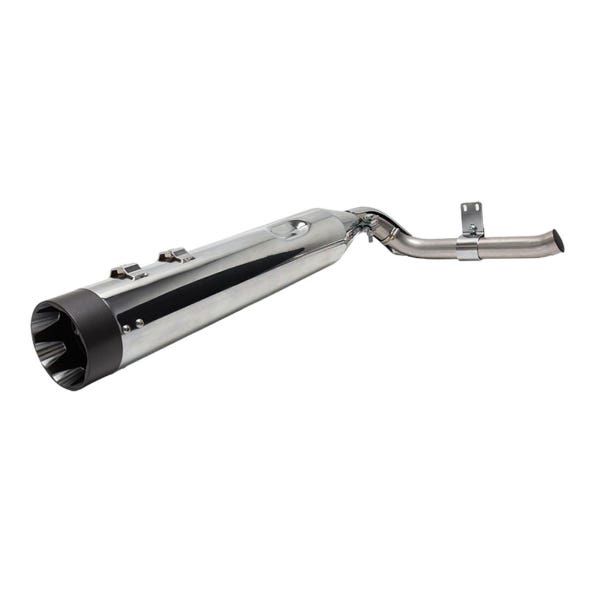 S&S CYCLE PERFORMANCE SHADOW PIPE FOR S&S SIDEWINDER 2-INTO-1 EXHAUST - CHROME WITH BLACK END CAP. FITS TOURING 2009UP.