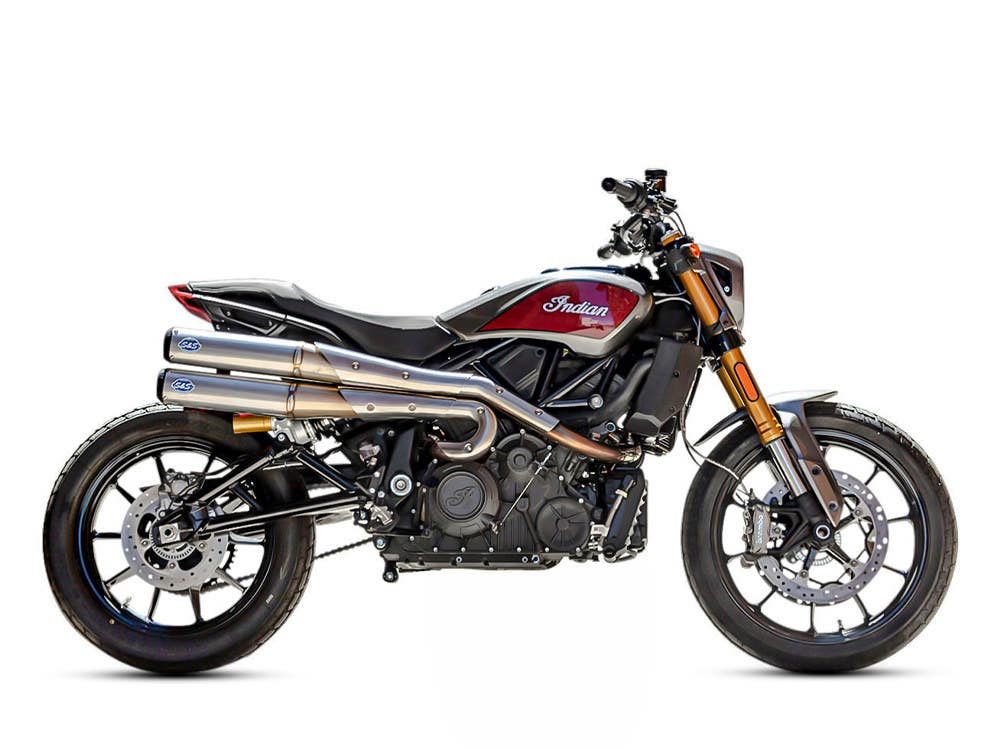 S&S CYCLE PERFORMANCE GRAND NATIONAL 2-INTO-2 HIGH EXHAUST - STAINLESS STEEL. FITS INDIAN FTR1200 2019UP.