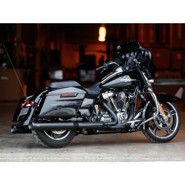 S&S CYCLE PERFORMANCE 4.5IN. GNX SLIP-ON MUFFLERS - BLACK WITH BLACK END CAPS. FITS TOURING 2017UP.