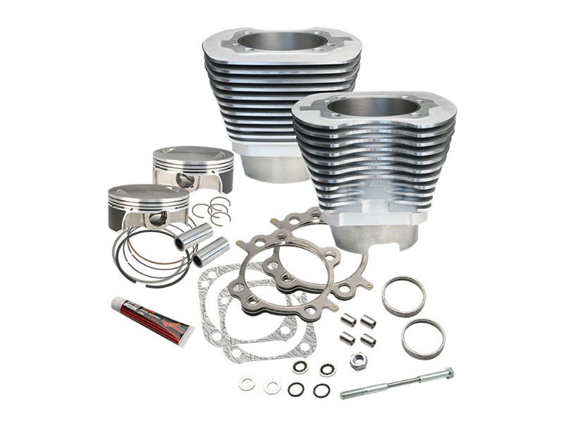 S&S CYCLE PERFORMANCE 117CI BIG BORE KIT - SILVER. FITS TWIN CAM 2007-2017