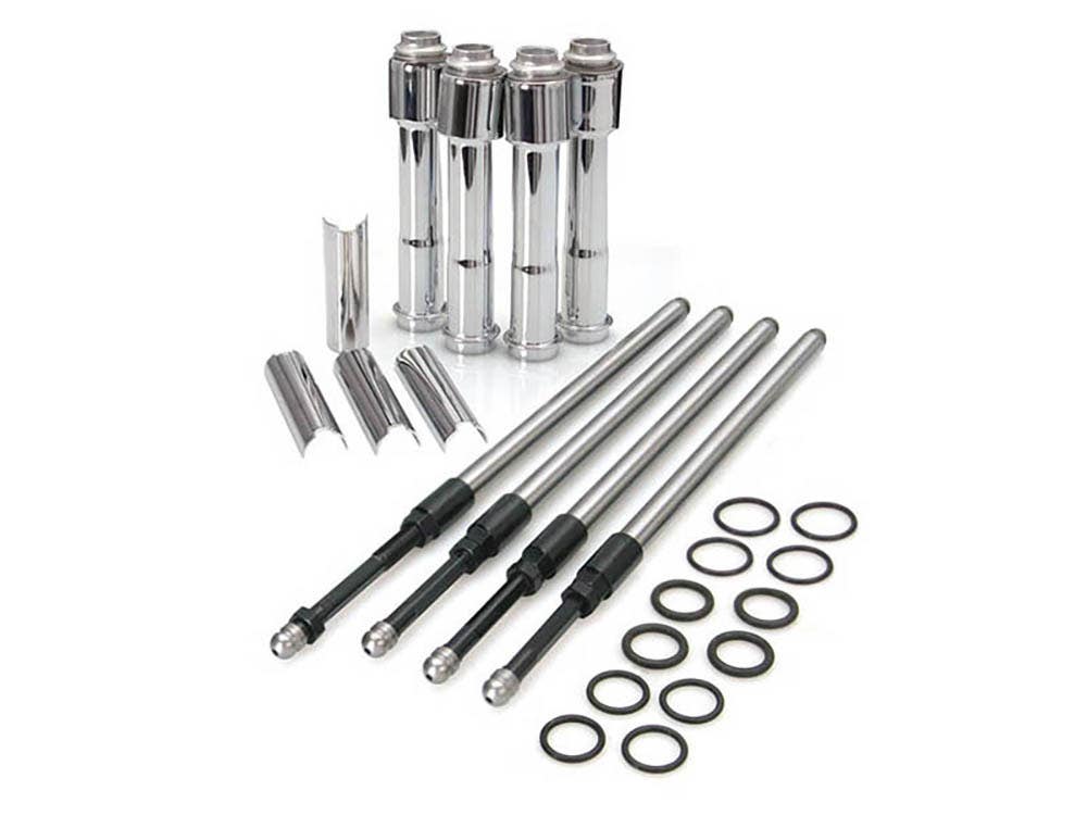 S&S CYCLE PERFORMANCE QUICKEE ADJUSTABLE PUSHRODS - CHROME. FITS SPORTSTER 2004-2021