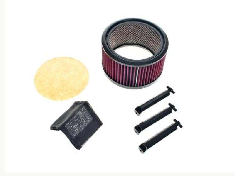 TRASK PERFORMANCE BIG POWER FILTER KIT - GLOSS BLACK. FITS ASSAULT CHARGE AIR CLEANERS.