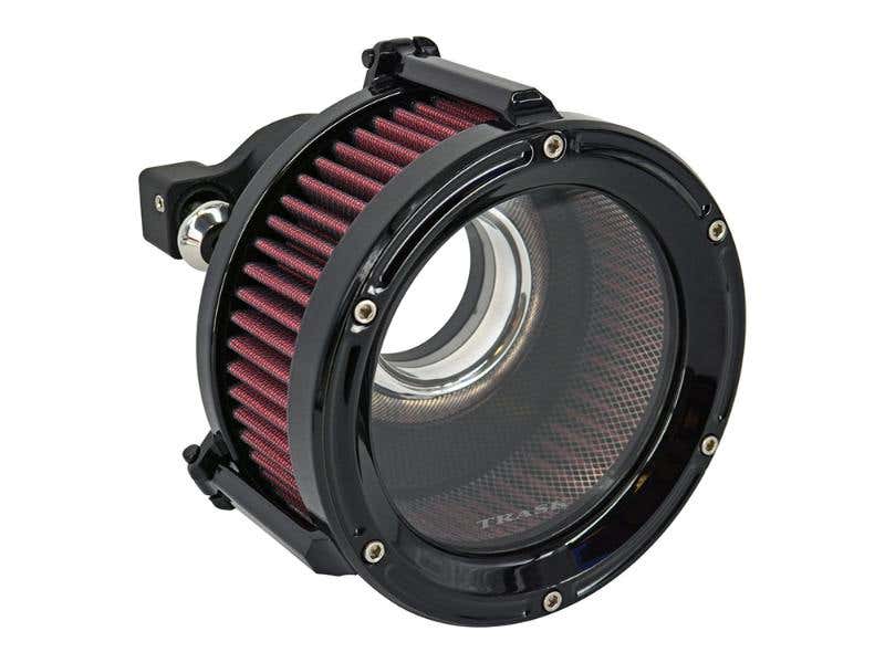 TRASK PERFORMANCE ASSAULT CLEAR AIR CLEANER KIT - GLOSS BLACK. FITS MILWAUKEE-EIGHT 2017UP
