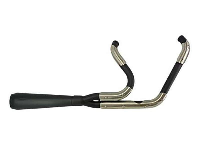 TRASK PERFORMANCE ASSAULT 2-INTO-1 EXHAUST - BLACK. FITS SOFTAIL 2000-2017.