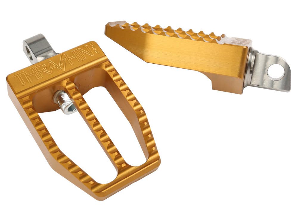 THRASHIN SUPPLY COMPANY FOOTPEGS MILITANT GOLD S/TAIL18