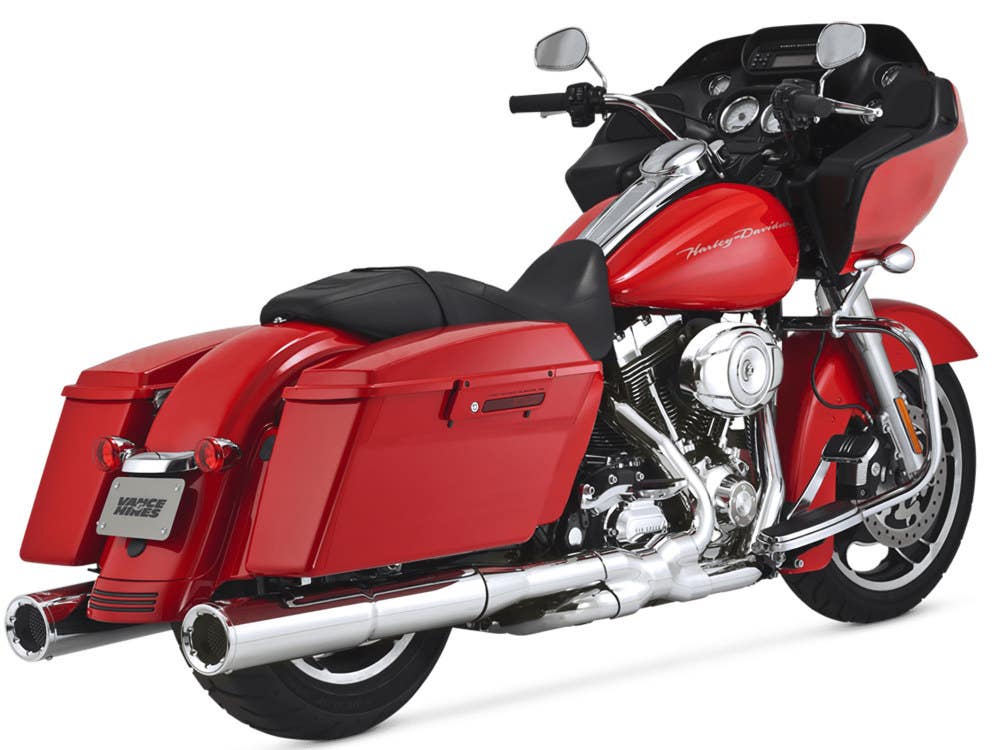 VANCE AND HINES 4.5IN. HI-OUTPUT SLIP-ON MUFFLERS - CHROME. FITS TOURING 1995-2016