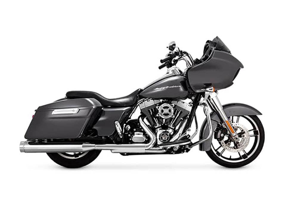 VANCE AND HINES 4.5IN. TORQUER 450 SLIP-ON MUFFLERS - CHROME WITH CHROME END CAPS. FITS TOURING 1995-2016