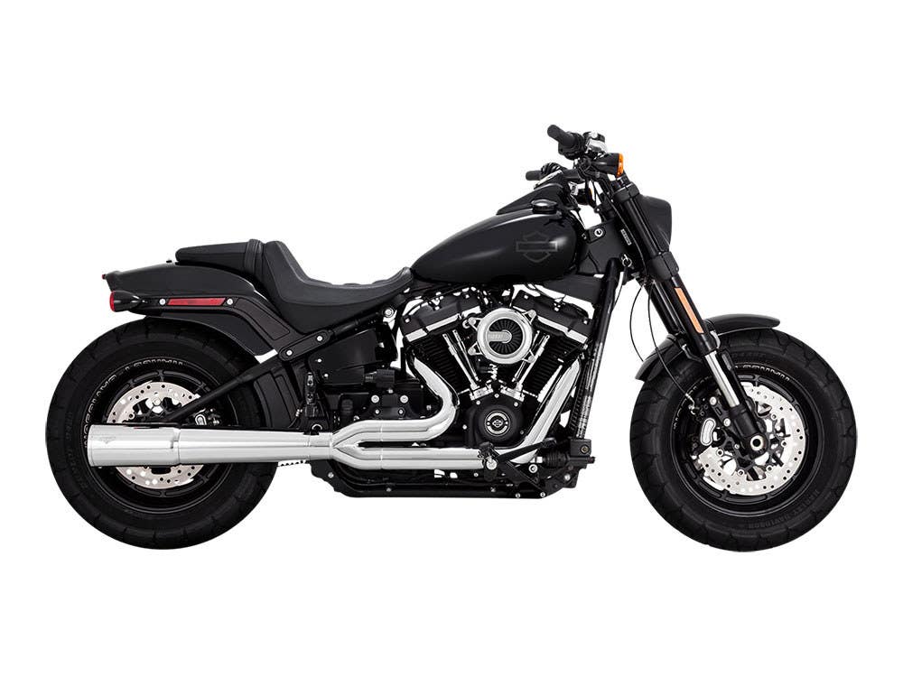 VANCE AND HINES PRO PIPE 2-INTO-1 EXHAUST - CHROME. FITS SOFTAIL 2018UP NON-240 TYRE MODELS