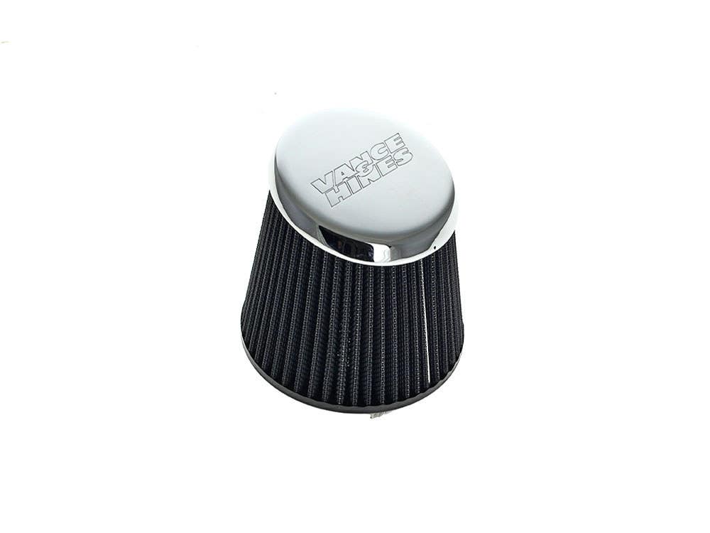VANCE AND HINES AIR FILTER ELEMENT - CHROME END CAP. FITS VO2 FALCON AIR CLEANERS