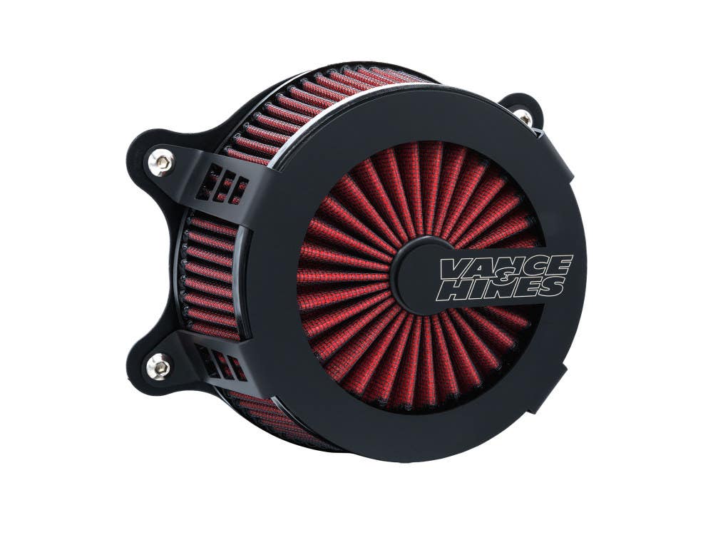 VANCE AND HINES VO2 CAGE FIGHTER AIR CLEANER KIT - BLACK. FITS TWIN CAM 1999-2017 WITH CV CARB OR CABLE OPERATED DELPHI EFI