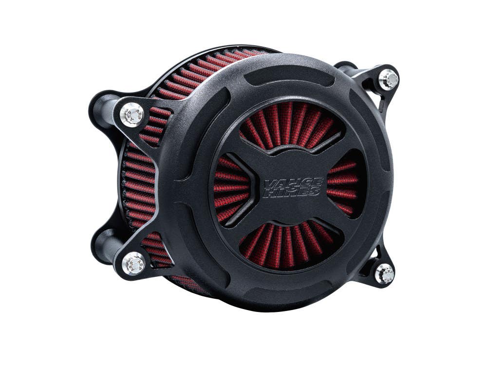 VANCE AND HINES VO2 X AIR CLEANER KIT - WRINKLE BLACK. FITS TWIN CAM 1999-2017 WITH CV CARB OR CABLE OPERATED DELPHI EFI