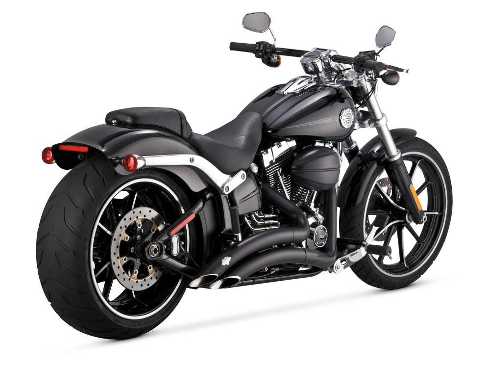 VANCE AND HINES BIG RADIUS EXHAUST - BLACK. FITS SOFTAIL BREAKOUT 2013-2017