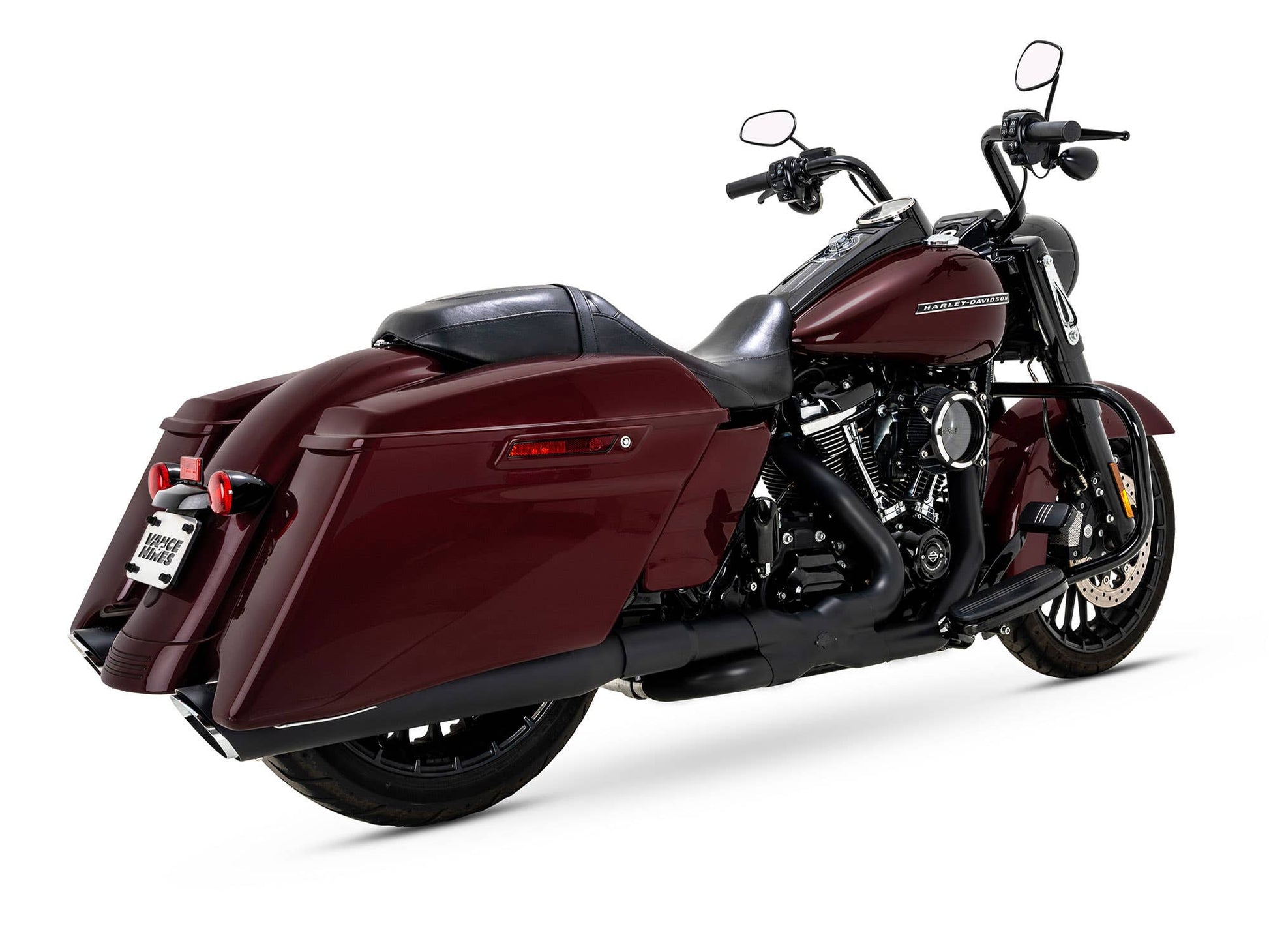 VANCE AND HINES 4IN. TWIN SLASH ROUND SLIP-ON MUFFLERS - BLACK. FITS TOURING 2017UP