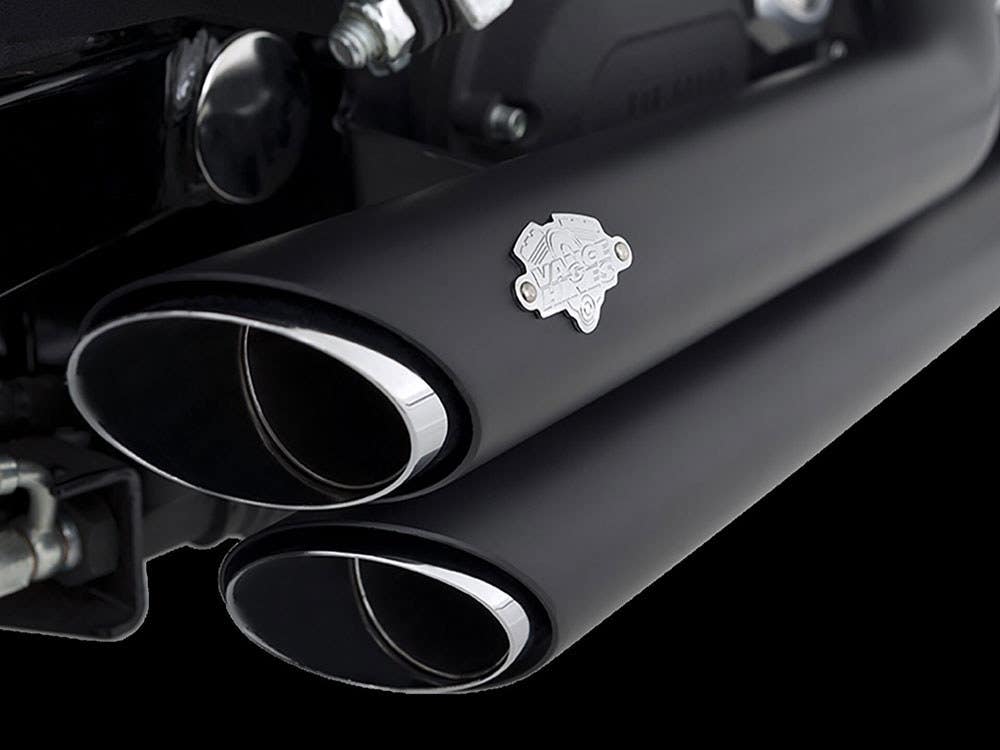 VANCE AND HINES SHORTSHOTS STAGGERED EXHAUST - BLACK. FITS DYNA 2006-2017