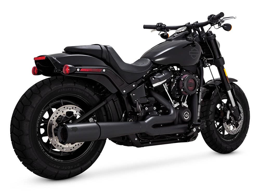 VANCE AND HINES PRO PIPE 2-INTO-1 EXHAUST - BLACK. FITS SOFTAIL 2018UP NON-240 TYRE MODELS