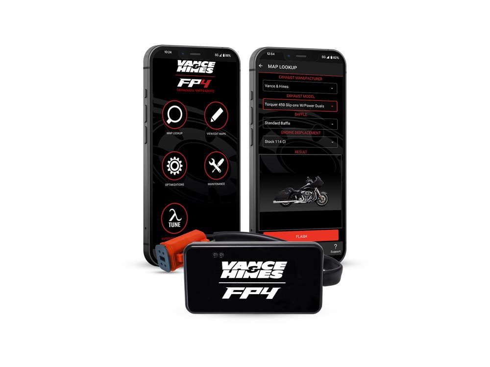 VANCE AND HINES VANCE & HINES FUELPAK FP4 FUEL TUNER - 4 PIN J1850. FITS SOFTAIL 2001-2010 DYNA 2004-2011 V-ROD 2002-2017 SPORTSTER 2007-2013 & TOURING 2002-2013