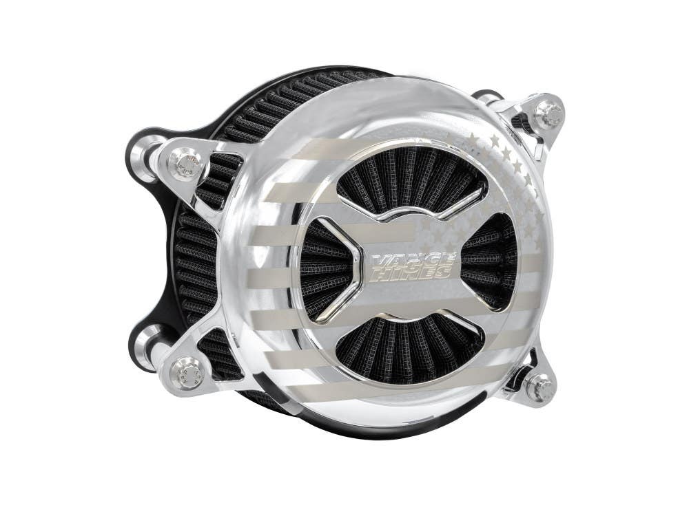 VANCE AND HINES VO2 AMERICA AIR CLEANER KIT - CHROME. FITS TWIN CAM 1999-2017 WITH CV CARB OR CABLE OPERATED DELPHI EFI