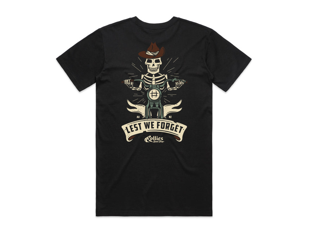 Small Rollies Anzac Day Black T-Shirt - Rollies Speed Shop