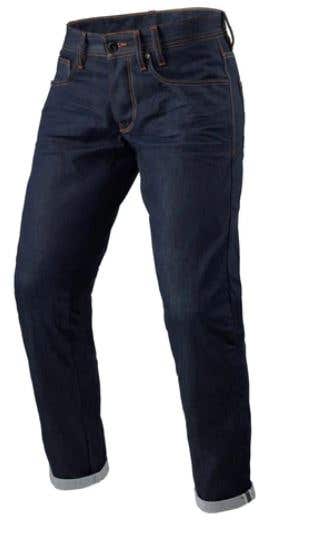 REVIT MENS LEWIS SELVEDGE TAPERED FIT JEANS SHORT LEG