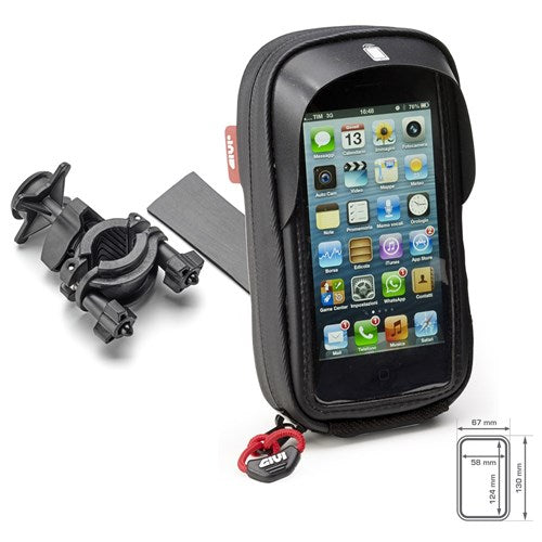 GIVI UNIVERSAL PHONE HOLDER - SMALL (IPHONE 4/5 - SAM Z2) 7cm X 13cm INNER  [ONC01]