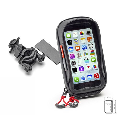 GIVI UNIVERSAL PHONE HOLDER - MEDIUM (IPHONE 6/7/8 - SAM A3/A5) 7cm X 14cm INNER  [ONC01]