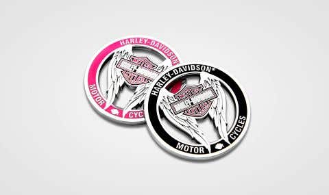 HARLEY-DAVIDSON WINGED CUTOUT COIN