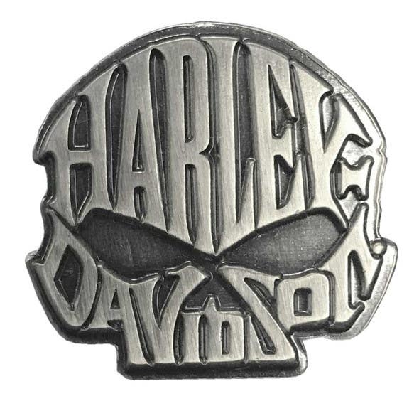 HARLEY-DAVIDSON SKULL TEXT PIN
