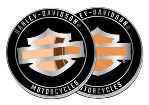 HARLEY-DAVIDSON BAR AND SHIELD STAINED GLASS COIN