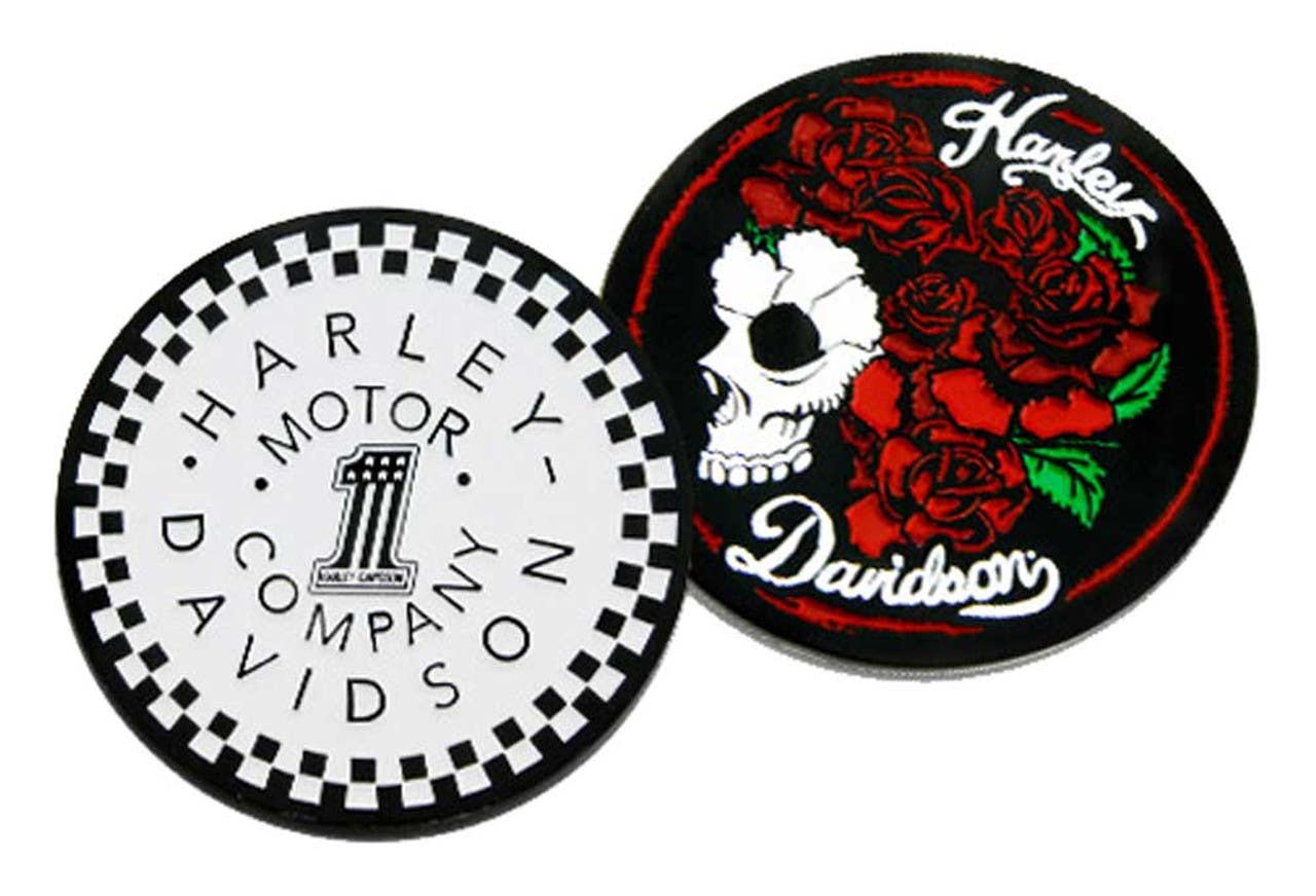 HARLEY-DAVIDSON ROSE SKULL COIN