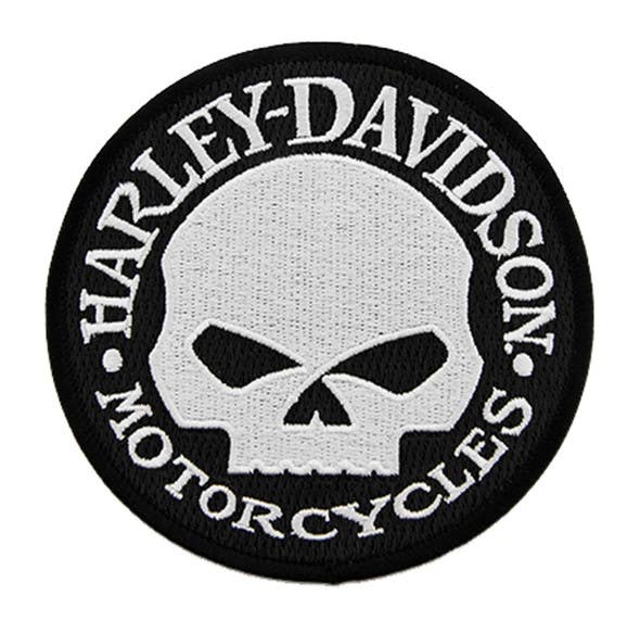 HARLEY-DAVIDSON 4 IN. EMBROIDERED WILLIE G SKULL LOGO SMALL EMBLEM SEW-ON PATCH