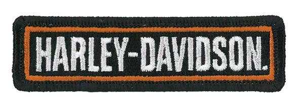 HARLEY-DAVIDSON 3.5 INCH EMBROIDERED BOLD H-D SCRIPT EMBLEM SEW-ON PATCH -