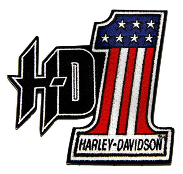 HARLEY-DAVIDSON 4 IN. EMBROIDERED #1 RWB LOGO H-D EMBLEM SEW-ON PATCH