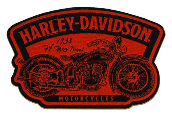 HARLEY-DAVIDSON 4.5 INCH. EMBROIDERED TIMELINE MOTORCYCLE EMBLEM SEW-ON PATCH