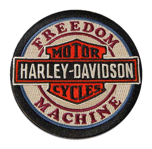 HARLEY-DAVIDSON 4 IN. WOVEN FREEDOM MACHINE BANDS LOGO EMBLEM SEW-ON PATCH