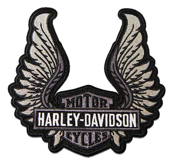 HARLEY-DAVIDSON 5.5 IN. WOVEN WINGED BAR AND SHIELD LOGO EMBLEM SEW-ON PATCH