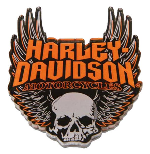 HARLEY-DAVIDSON SKULL WITH WINGS ACRYLIC MAGNET