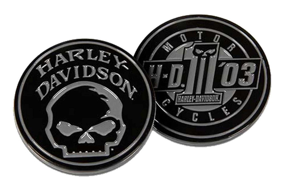 HARLEY-DAVIDSON WILLIE G SKULL AND #1 SKULL METAL CHALLENGE COIN - 1.75 IN.